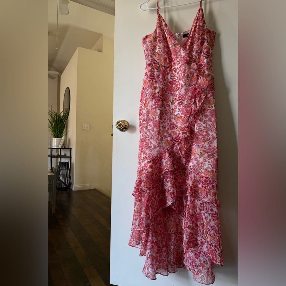 Lulu's Vibrant Pink and Orange Floral Dress